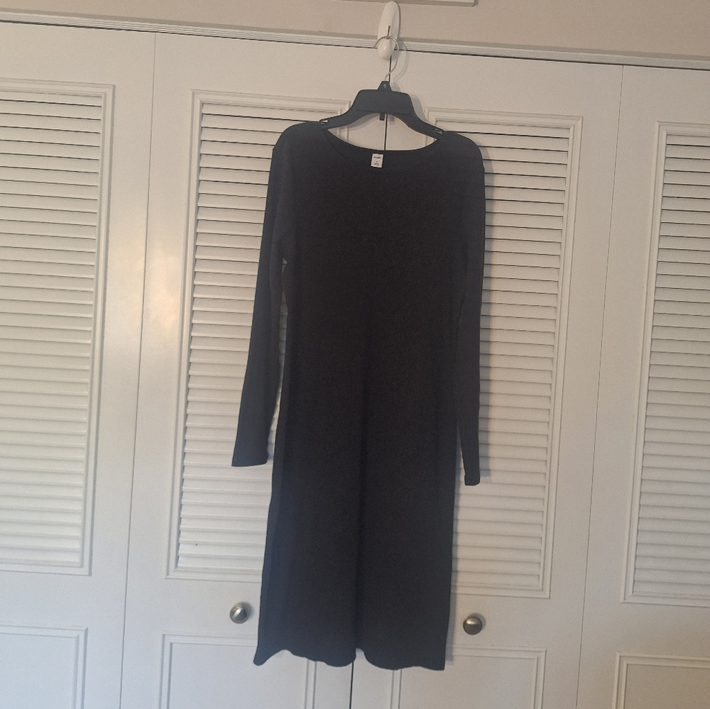 Old Navy Grey Ribbed Fitted/BodyCon Sweater Dress Size M